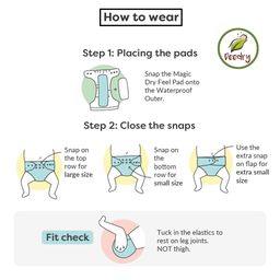 Deedry Cloth Diapers Reusable, Adjustable with Snap Buttons & comes with Insert - Pack of 4 image 2