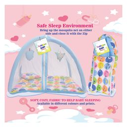 Toddylon Baby Bedding Set New Born Mattress with Net & Sleeping Bag - Blue image 2