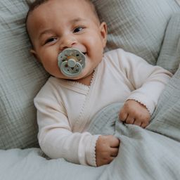 BIBS Bibs Boheme Latex Round Pacifier Nipple Size 2 Pack of 2 - Sage/Cloud image 4