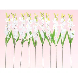 Nutts White 10 Pieces Orchid Artificial Flower image 4