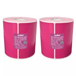 Tudko 75x125 mm 80 GSM 1 UP Self Adhesive Paper Label Pink (Pack of 2 Pcs)-image-75