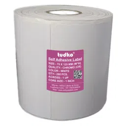 Tudko 75x125 mm 80 GSM 1 UP Self Adhesive Paper Label White-27