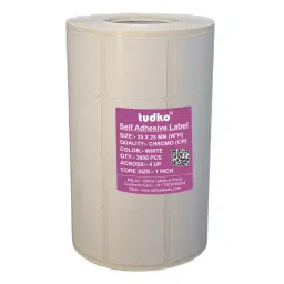 Tudko 25x25 mm 80 GSM 4 UP Self Adhesive Paper Label White-image-74