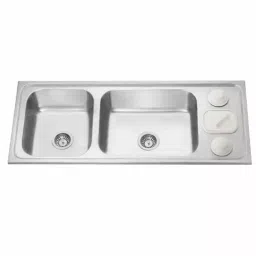 Jayna Signature Collection Zodiac 48x20 inch Matt Finish Stainless Steel Double Bowl Kitchen Sink with Garbage Bin, DBGB 03-image-13