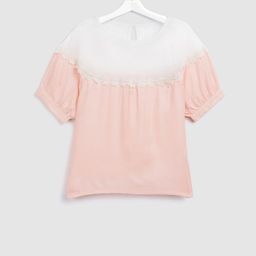 YK Girls Peach-Coloured & White Solid Top-picture-13
