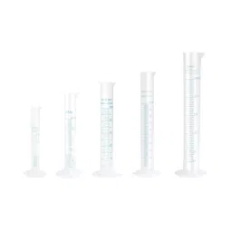 Bello Measuring Cylinder 10 ml, 25 ml, 50 ml, 100 ml & 250 ml Blue Printed Graduation (Pack of 5)-86