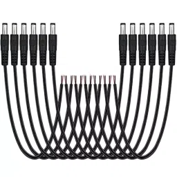 FEDUS DC Power Pigtail Male Cable Wire ‎5 Amp ‎Black 2.1 mm / 5.5 mm (Pack of 90 Pcs)-37