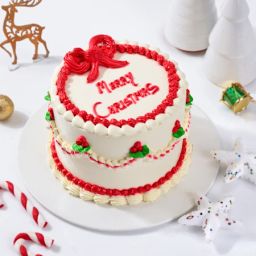Merry Christmas Cream Cake (500 Grams)-image-3