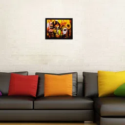 eCraftIndia Multicoloured Radha Krishna Matt Textured Framed Artwork-image-89