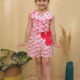 Aj DEZInES Girls Printed Top with Shorts-image-125