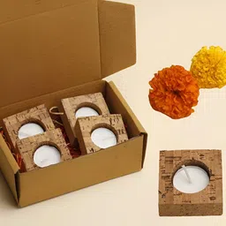 Aromatic Fables White & Brown 5 pieces Tea Light Candle-image-43
