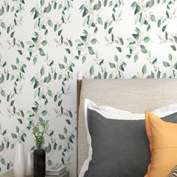 Asian royal White & Green Printed 3D Self-Adhesive Wall Sticker-38
