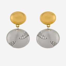 Kushal's Fashion Jewellery Gold-Plated Party Zircon Oval Drop Earrings-picture-31