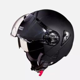 Studds Matt Black Medium (570 mm) Open Face Helmet, Downtown-19