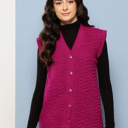 Aarika Self-Design Woollen Longline Cardigan-picture-25