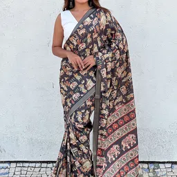 all about you Ethnic Motifs Zari Tussar Saree-image-12