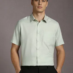Louis Philippe Men Textured Spread Collar Pure Cotton Formal Shirt-picture-48