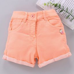 Play by Little Kangaroos Denim Shorts Unicorn Badge - Peach-image-91
