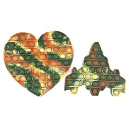 FunBlast Heart & Square Shaped Pop Bubble Stress Relieving Silicone Pop It Fidget Toy Pack Of 2 - Multicolor-1