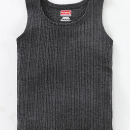 Babyhug Sleeveless Thermal Vests Solid - Dark Grey-image-68