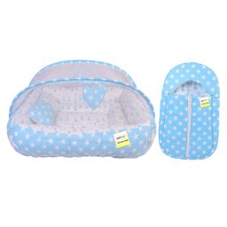 Kwitchy Baby Bedding Set for New Born Luxury Cushioned Mattress & Sleeping Bag  Blue-6