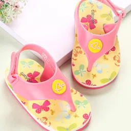 Babyoye Flip Flop Butterfly Print With Velcro Closure - Yellow-picture-25