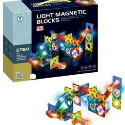 ADKD Light Magnetic Tiles Building Blocks for Kids Magnetic Marble Run Toys for Kids - 49 Piece-21