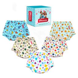 VParents Padded Underwear for Babies and Toddlers with 3 Layers of Cotton Padding Potty Training  Pull Up & Diaper-Free Time Pack of 5 (6 - 12 MONTHS)  (Print may vary)-10