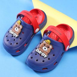 Babyoye Slip On Unicorn Applique Clogs with Back Strap - Blue-picture-3