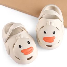 Oh! Pair Clogs with Back Strap Closure Duck Theme - White-4