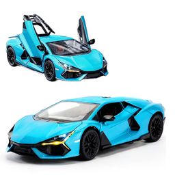 Bunie 1:24 Pull Back Die Cast Model Car Toy with Openable Door Light & Sound - Blue-21