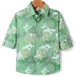 Rikidoos Full Sleeves Abstract Printed Shirt - Pista Green-image-92