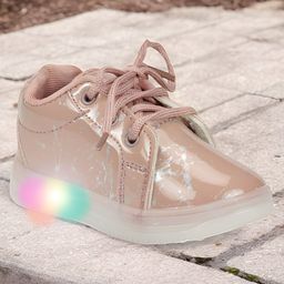Lil Lollipop Marble Designed Laced LED Shoes - Peach-image-57