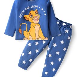 Babyhug Disney Full Sleeves Nightsuit Set With Simba Graphics - Blue-image-37