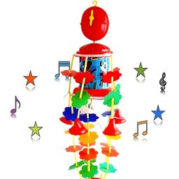 NEGOCIO Baby Smiles New Baby Born Merry Go Round Jhumar for Infants, Kids Musical Hanging Cradle Battery Operated Toy Rattle Electric Hoisting Qin Windup Sweet Cuddle Cot- PACK OF 1- COLOR MAY VARY-24