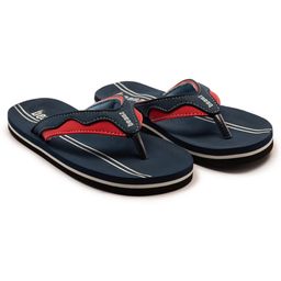 Beanz Striped Flip Flops - Navy Blue & Red-image-90
