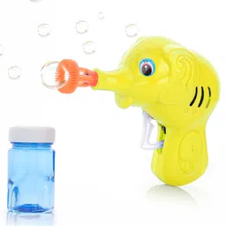 Aditi Toys Elephant Bubble Gun Toy for Kids with 100 ml Bubble Liquid Bottle Toy Bubble Maker - Yellow-picture-1