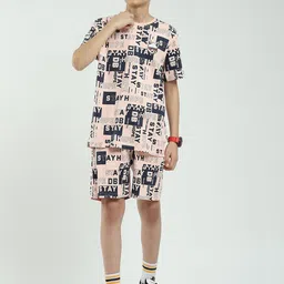 Monte Carlo Boys Printed Round Neck T-Shirt & Bermuda Shorts Clothing Set-image-72