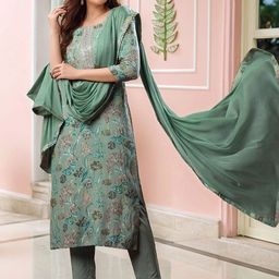 Moda Rapido Floral Printed Straight Kurta With Trousers & Dupatta-picture-42