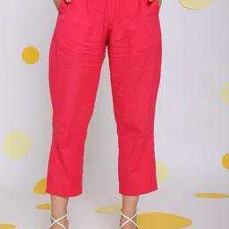 KAORI BY SHREYA AGARWAL Women Relaxed Straight Leg High-Rise Trousers-image-72