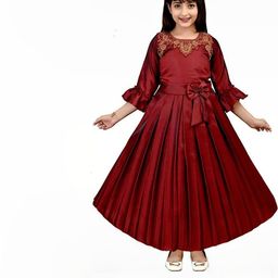 PRENA FASHION Girls Maroon Dresses-image-58