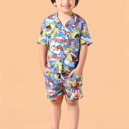 BEBE UNICORN Boys Printed Short Sleeves Shirt With Shorts-picture-39