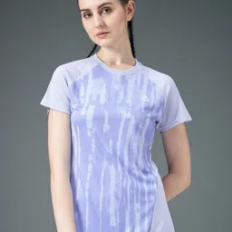 Technosport Abstract Printed Raglan Sleeves Antimicrobial Slim Fit Sports T-shirt-image-77