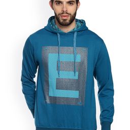 Duke Men Blue Printed Hooded Sweatshirt-image-37