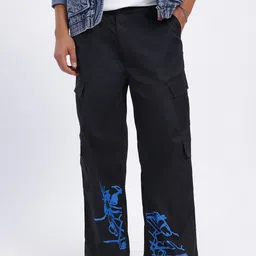 glitchez Men Pocket Power Printed Loose Fit Cargos-image-75