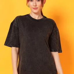 PockMAN Women Bio Finish Abstract Printed Round Neck Cotton Relaxed Fit T-shirt-picture-19