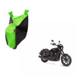 Auto Pearl Waterproof Two Wheeler Cover For Harley Davidson Street 750 (Green & Black)-image-72