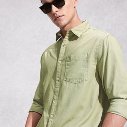 WROGN Comfort Fit Textured Pure Cotton Casual Shirt-picture-21