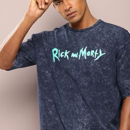 Kook N Keech Rick & Morty Printed Washed Effect Oversized Pure Cotton T-shirt-image-54