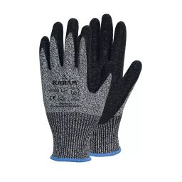 Karam Safety Hand Gloves Natural Latex Coating Black 13 Gauge HPPE / Glass Liner Size M, HS 68-image-11